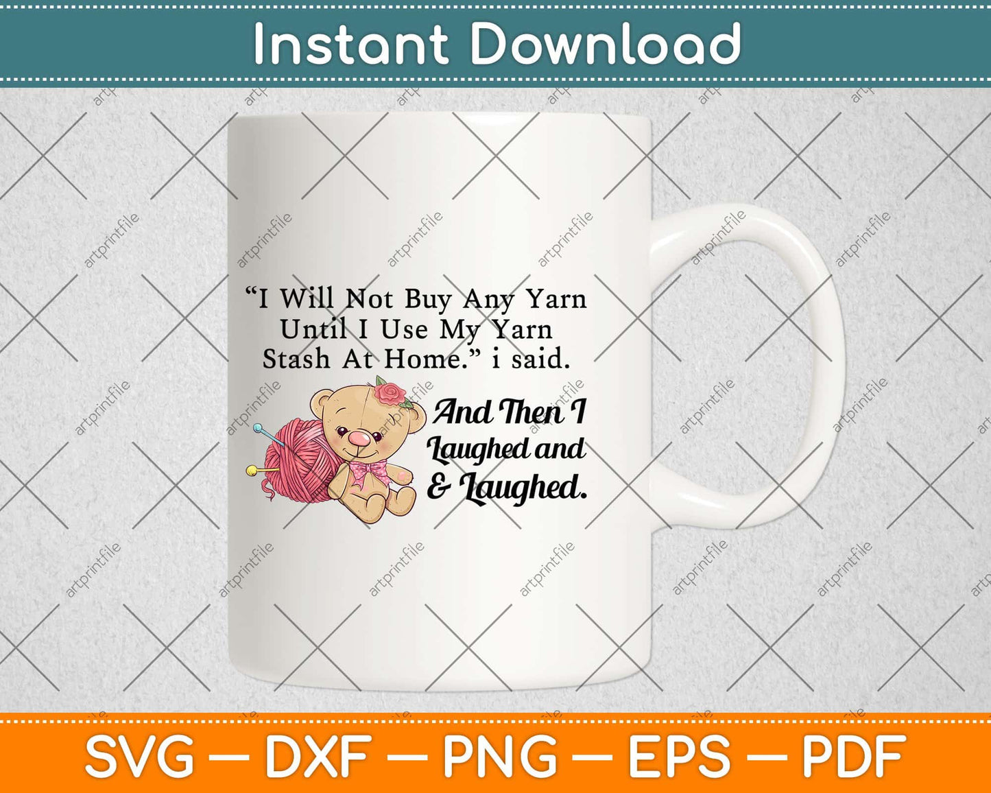 I Will Not Buy Any Yarn Until I Use My Yarn Stash Yarn Crochet Svg Design