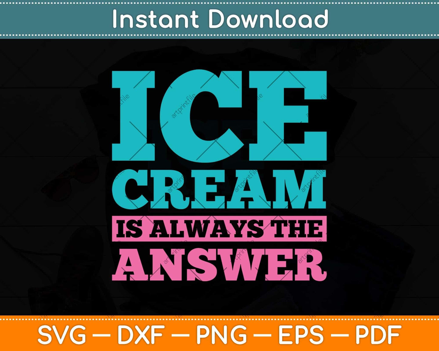 Ice Cream Summer Frozen Food Funny Svg Png Dxf Digital Cutting File