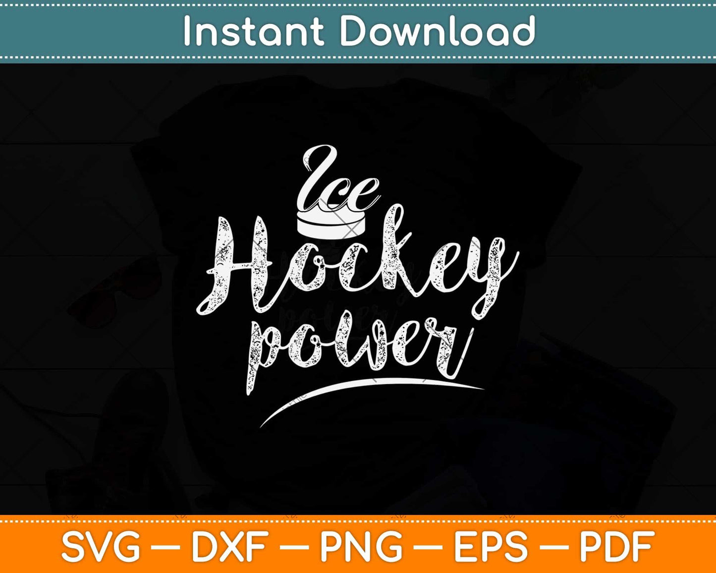 Ice Hockey Power Svg Design Cricut Printable Cutting File