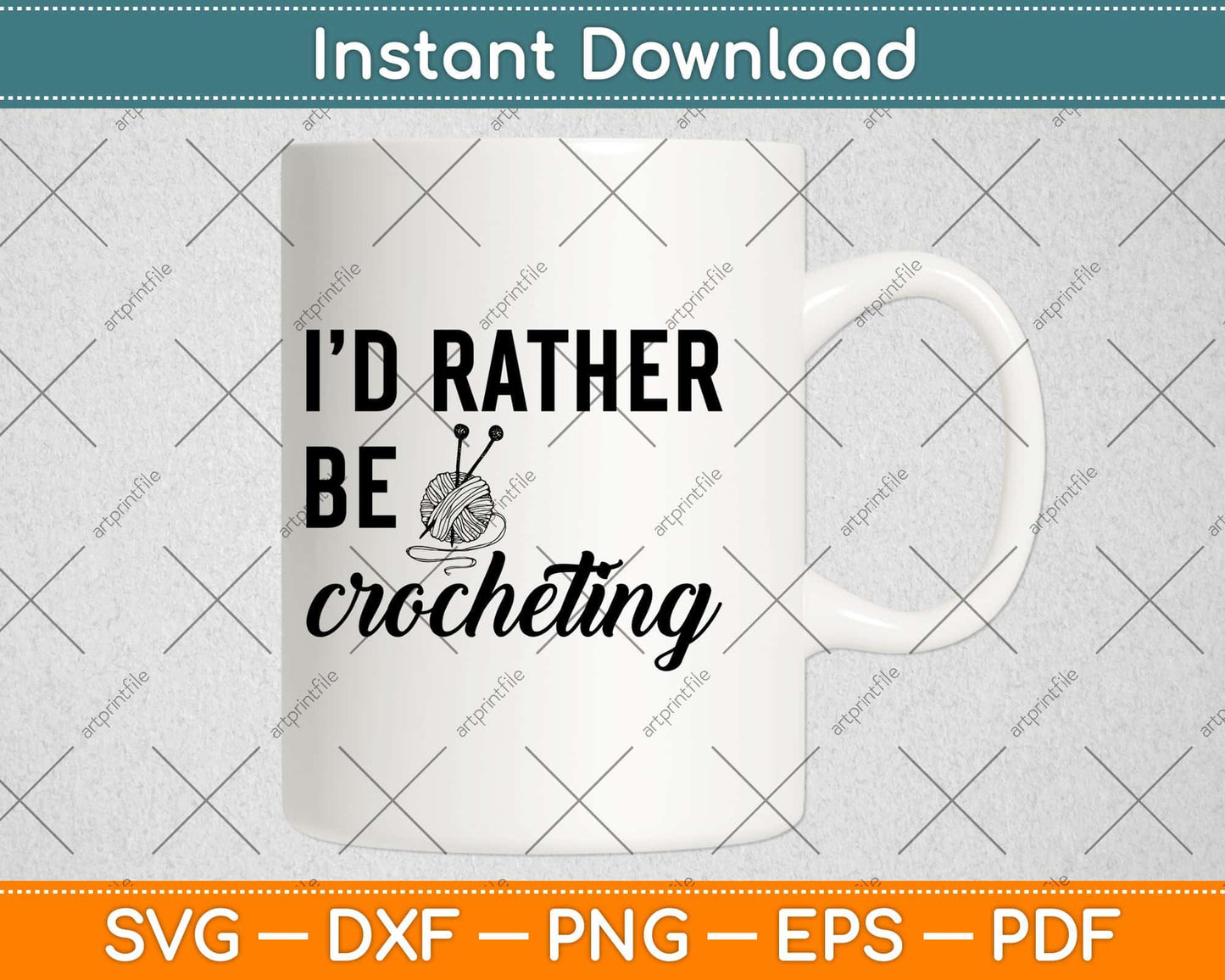 I’d Rather Be Crocheting Svg Design Cricut Printable Cutting Files