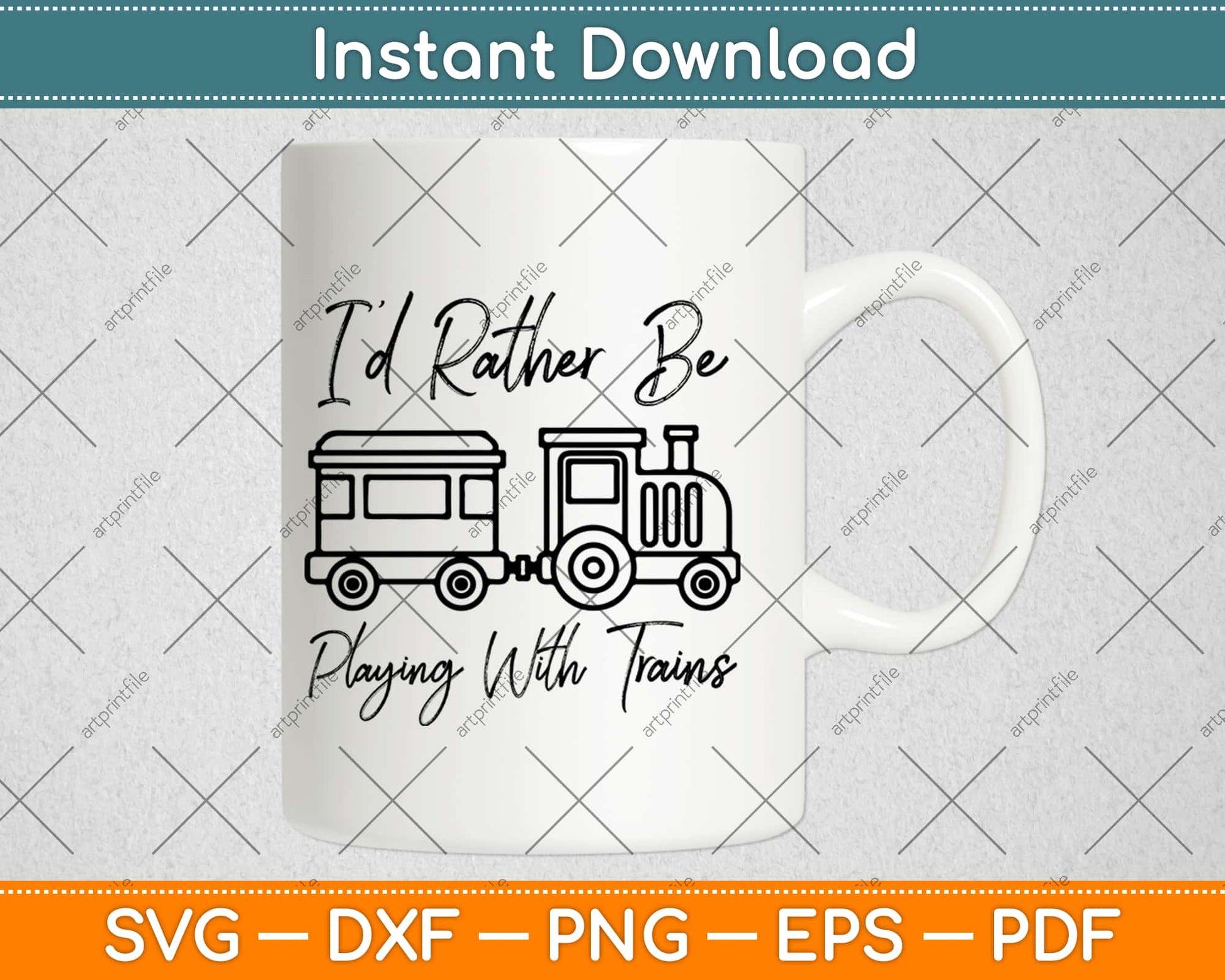 I’d Rather Be Playing Trains Svg Design Cricut Printable Cutting Files