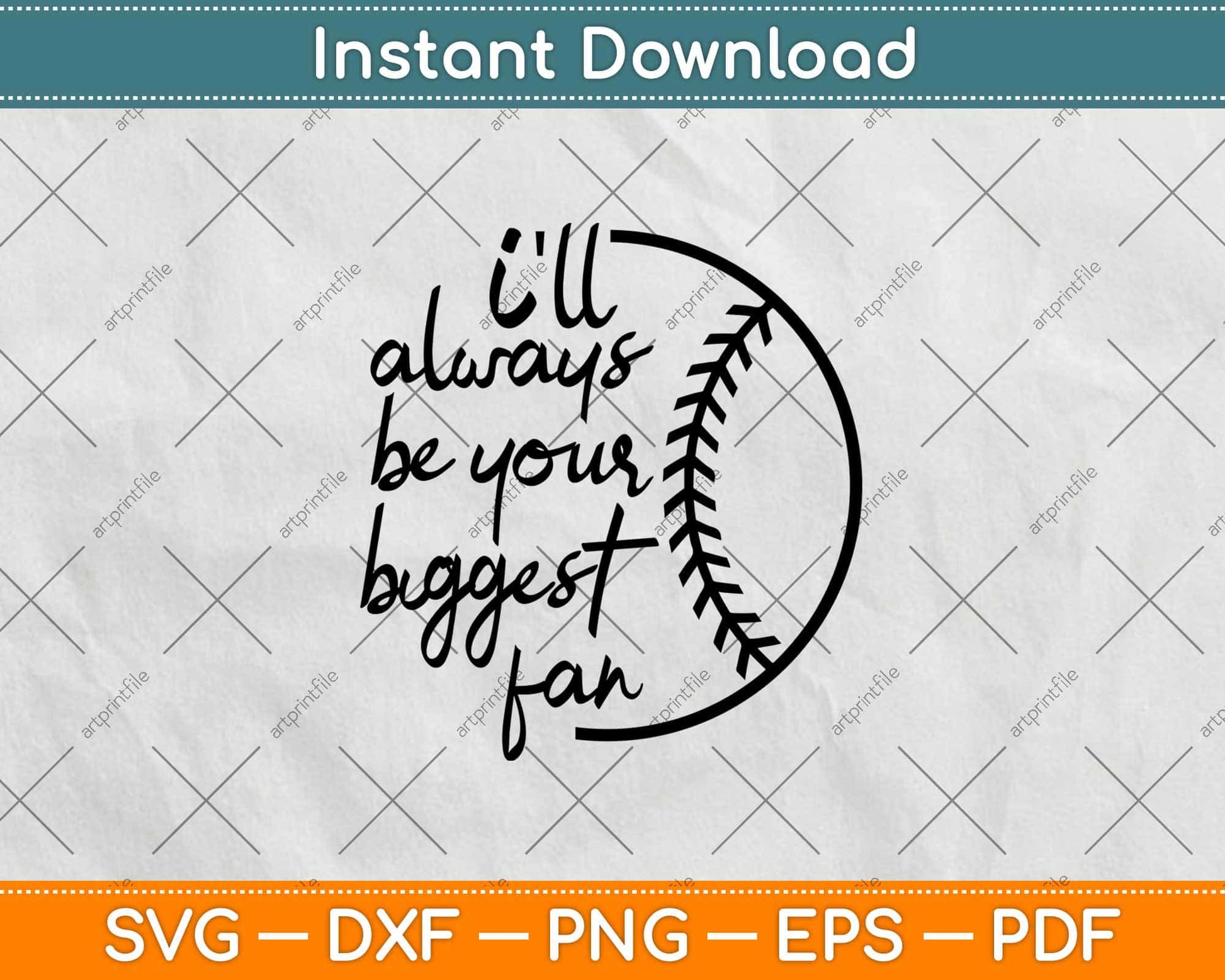 I'll Always Be His Biggest Fan Distressed Baseball Mom Svg Design