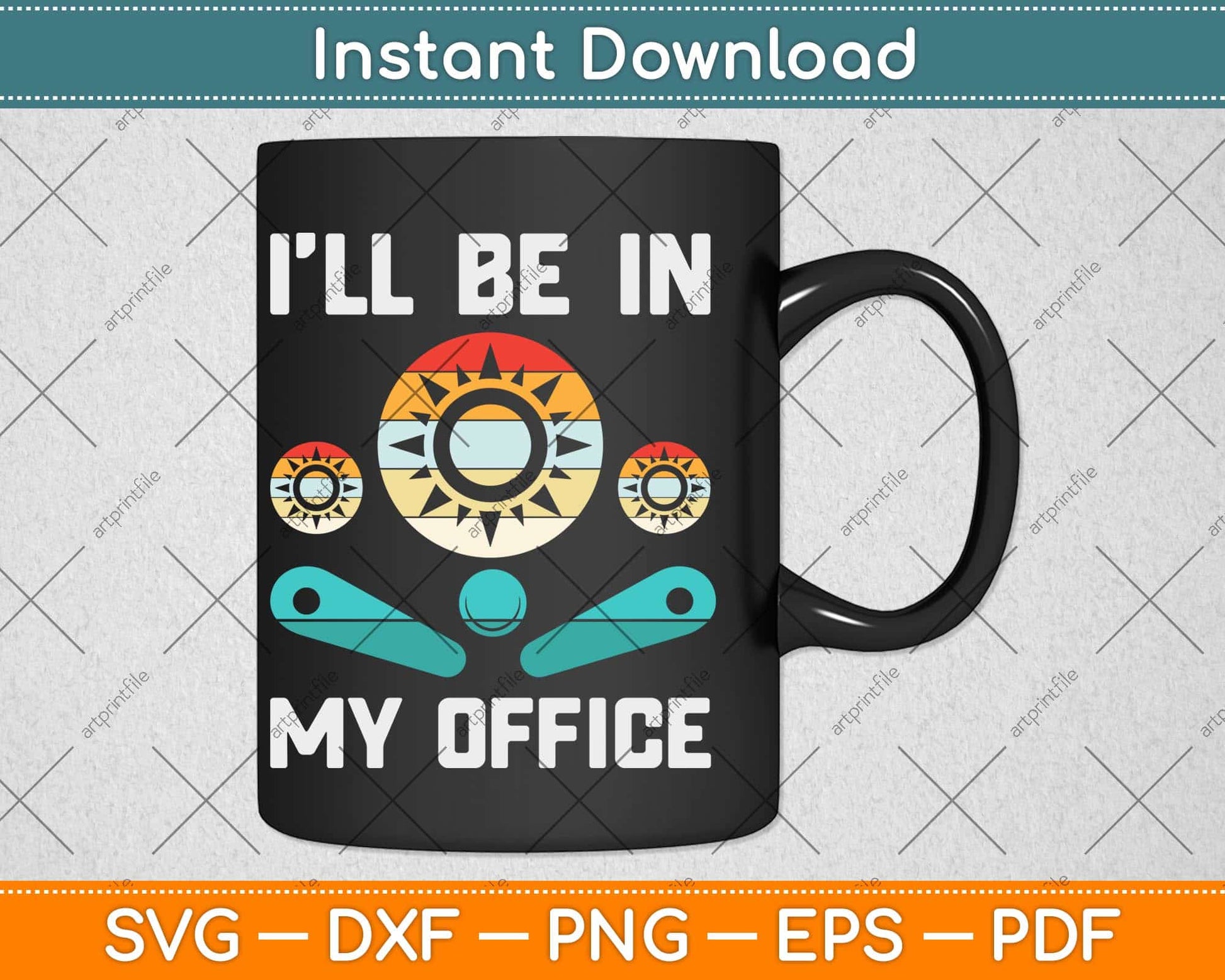 I'll Be In My Office Funny Pinball Player Retro Gamer Svg Png Dxf Digital Cutting File