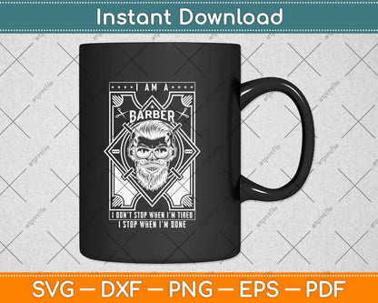 I'm A Barber Funny Tired Hairstylist Pole Cool Vintage Svg Png Dxf Digital Cutting File