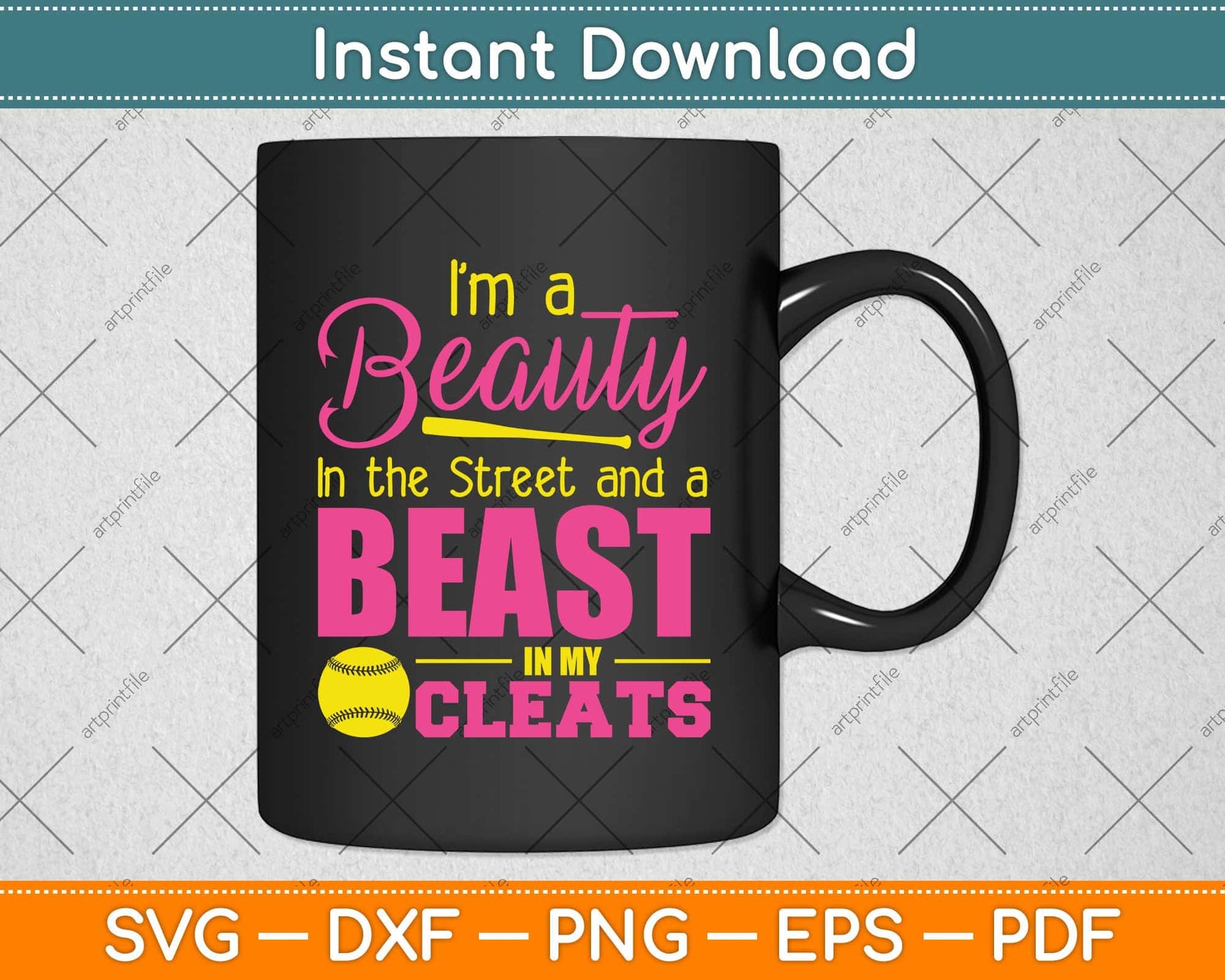 I’m A Beauty In The Street And A Beast In My Cleats Svg Png Dxf Digital Cutting File