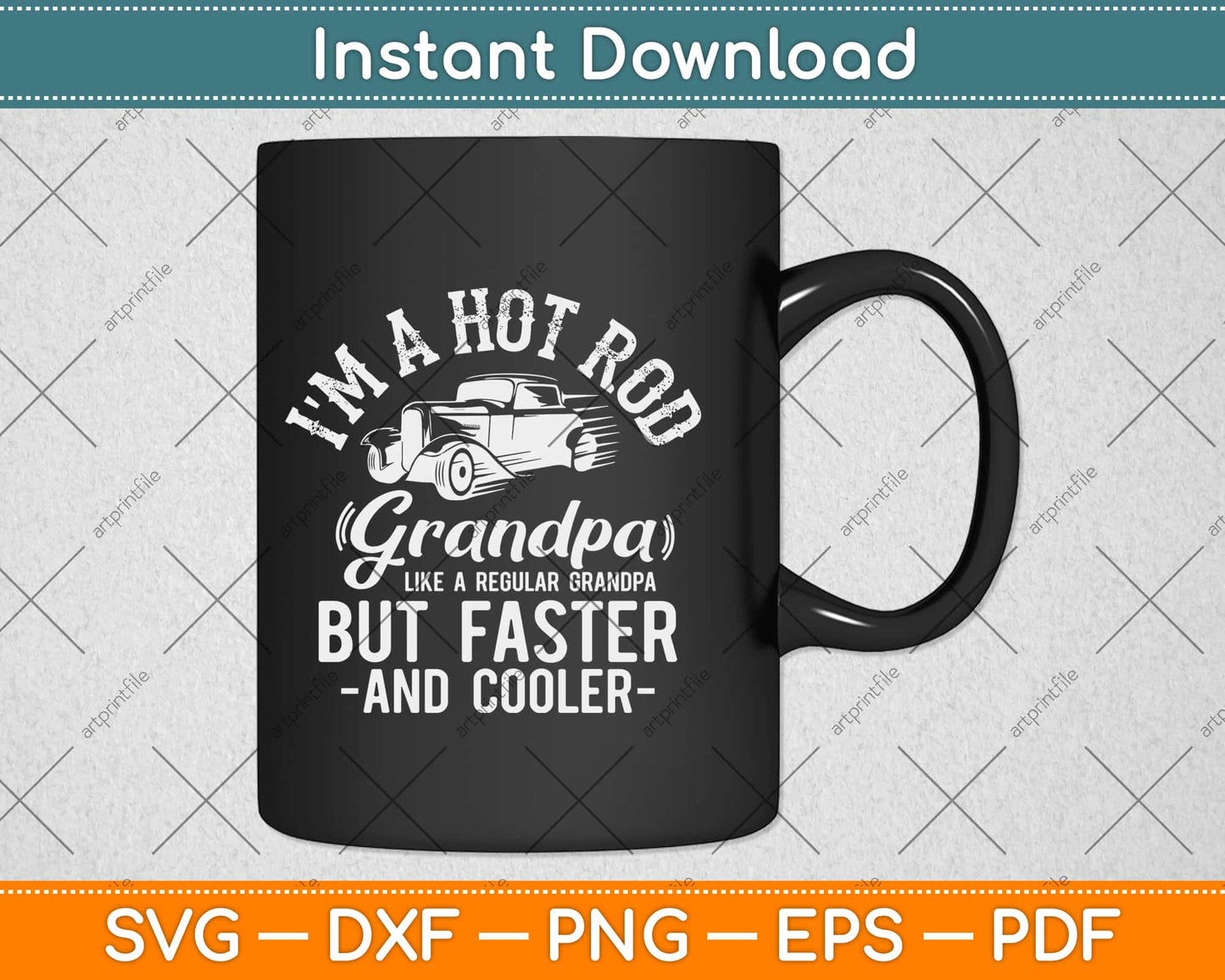 I'm a Hot Rod Grandpa Gift Like A Regular Grandpa Svg Design