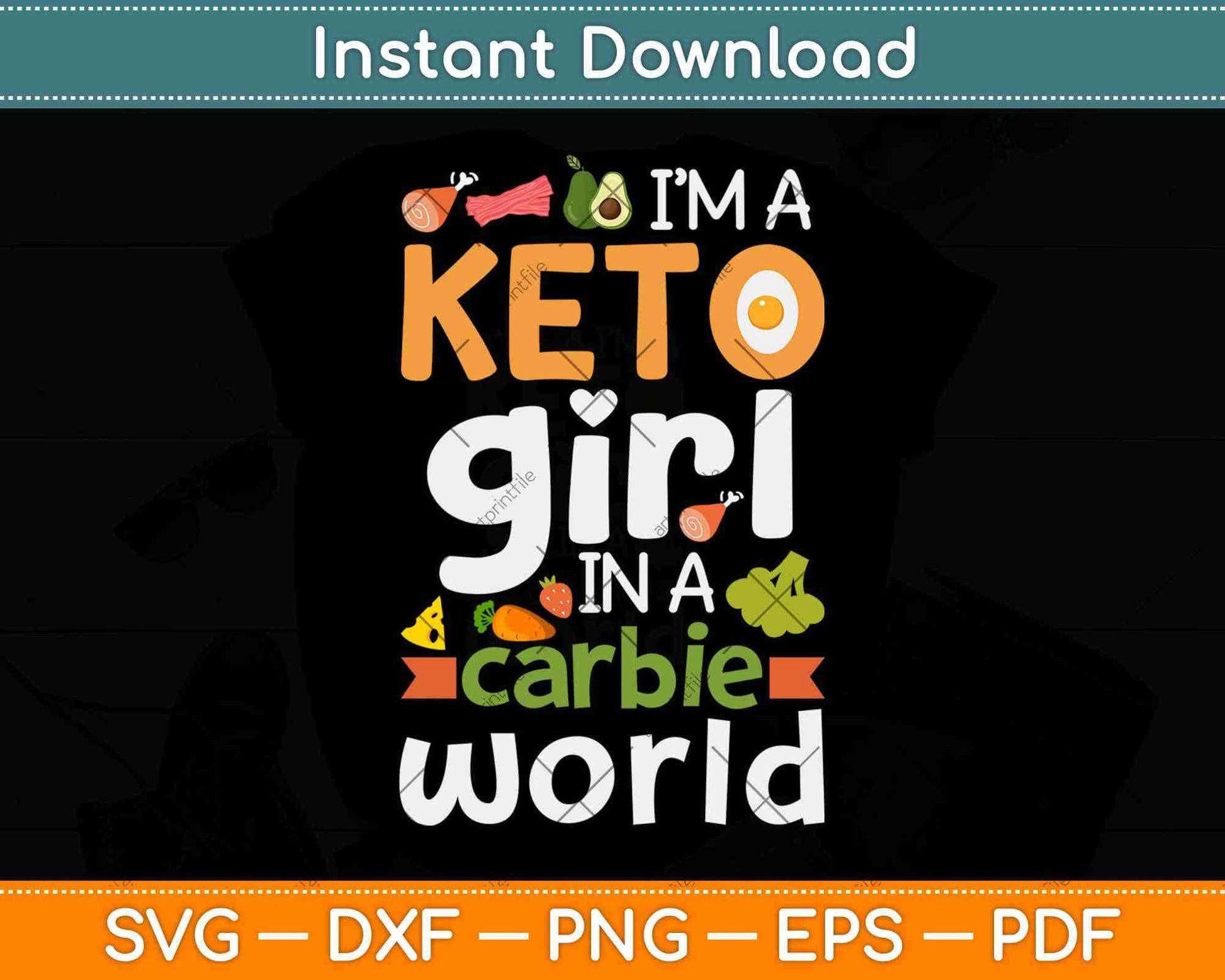 I’m A Keto Girl In A Carbie World Keto Diet Svg Design Cricut Printable Cutting File