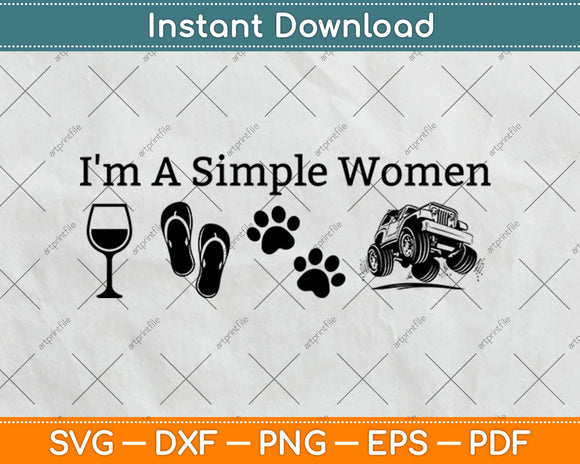 I'm A Simple Woman Love Jeep Svg Design Cricut Printable Cutting Files