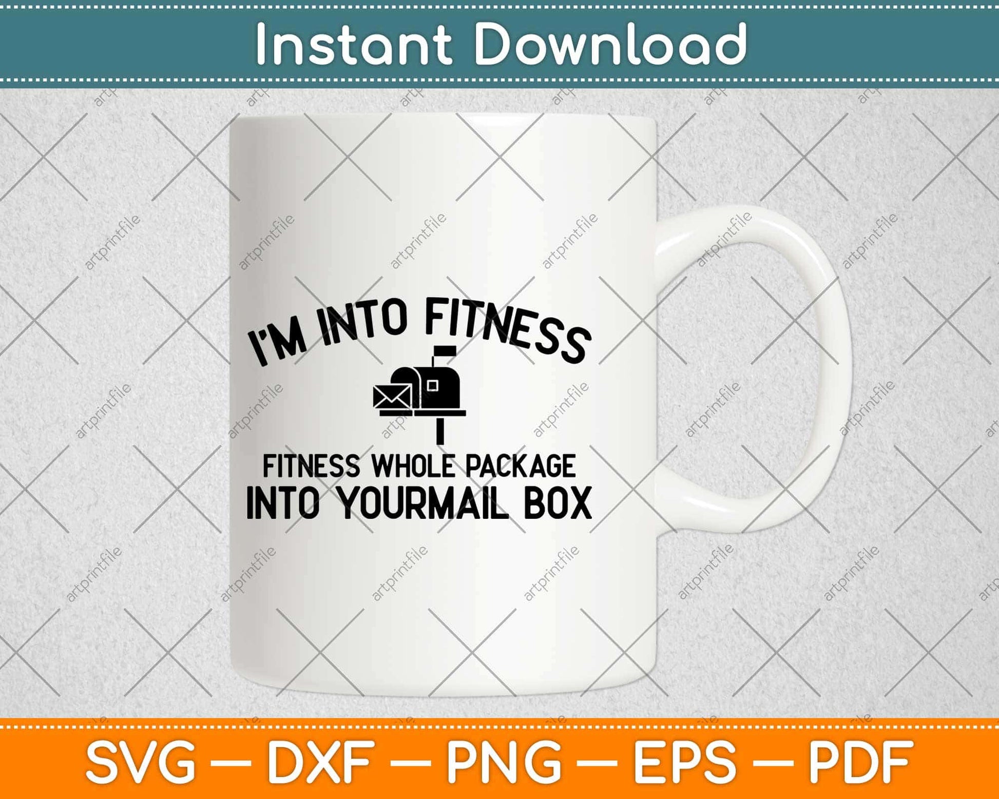 I'm Into Fitness Funny Postman Postal Workers Svg Design Cricut Printable Files