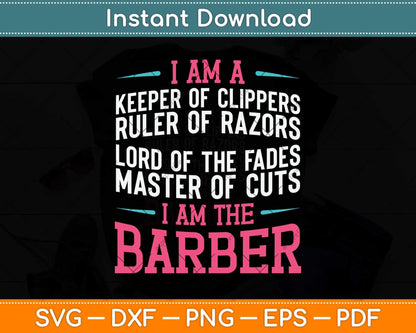 I'm The Barber Hairstylist Hairdresser Haircut Hair Stylist Svg Png Dxf Digital Cutting File