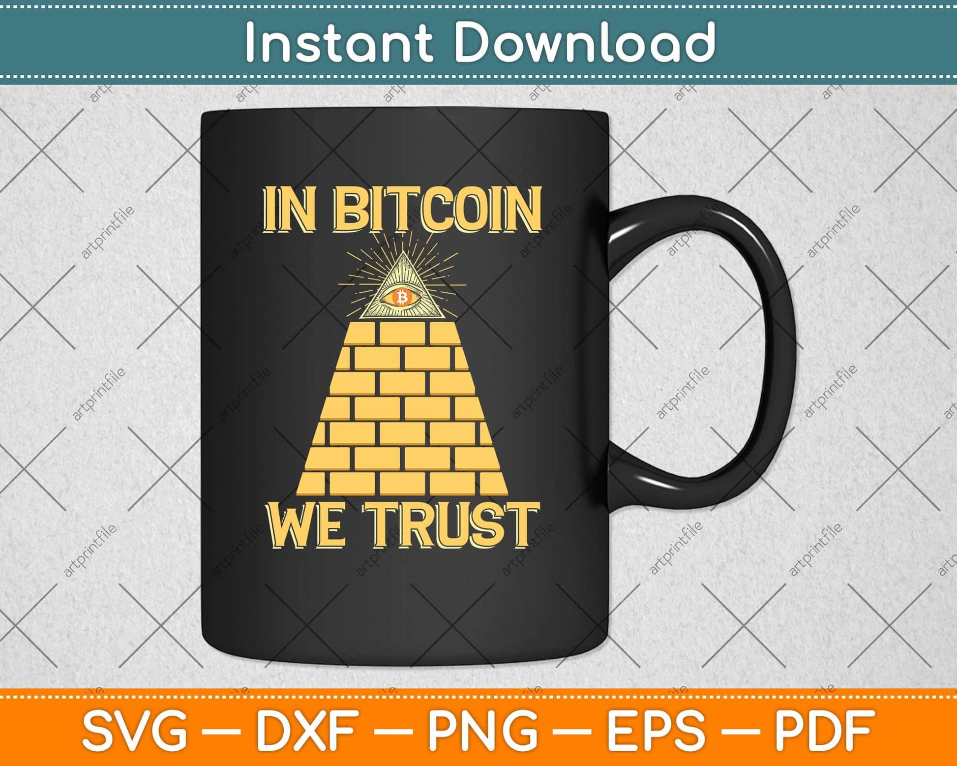 In Bitcoin We Trust - Crypto Trader BTC Bitcoin Investor Svg Png Dxf Digital Cutting File
