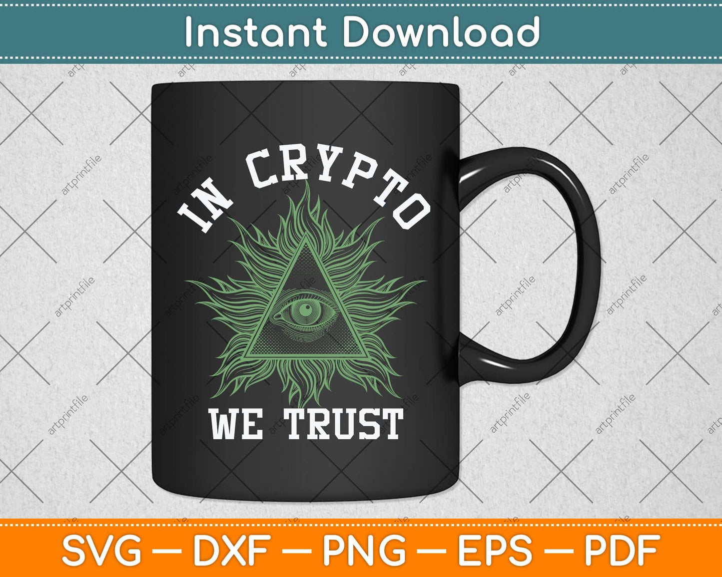 In Crypto We Trust Bitcoin Trading & Mining Svg Png Dxf Digital Cutting File