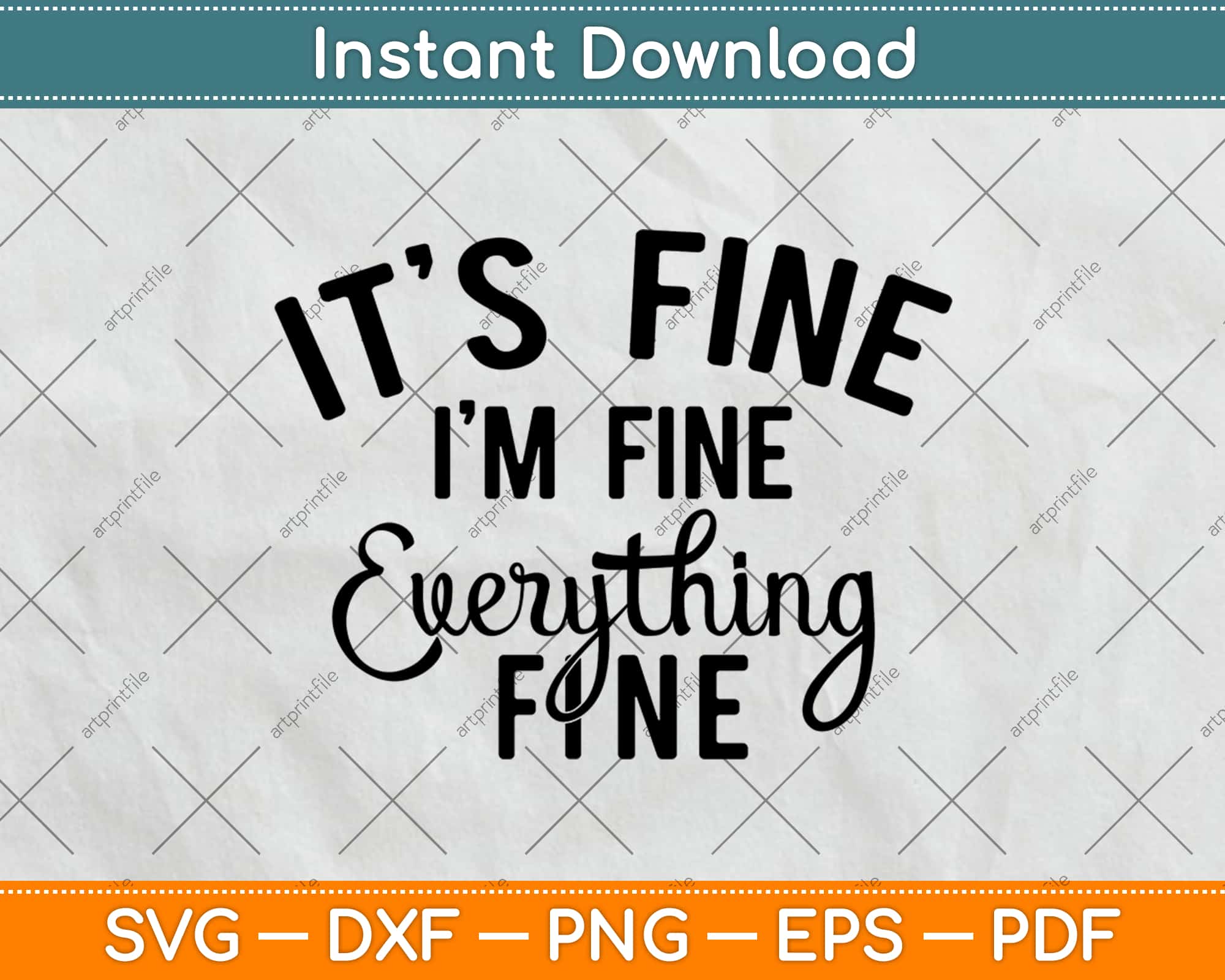 This Is Fine Sarcastic SVG, This Is Fine Dog SVG PNG DXF Cut Files For -  ohsvg