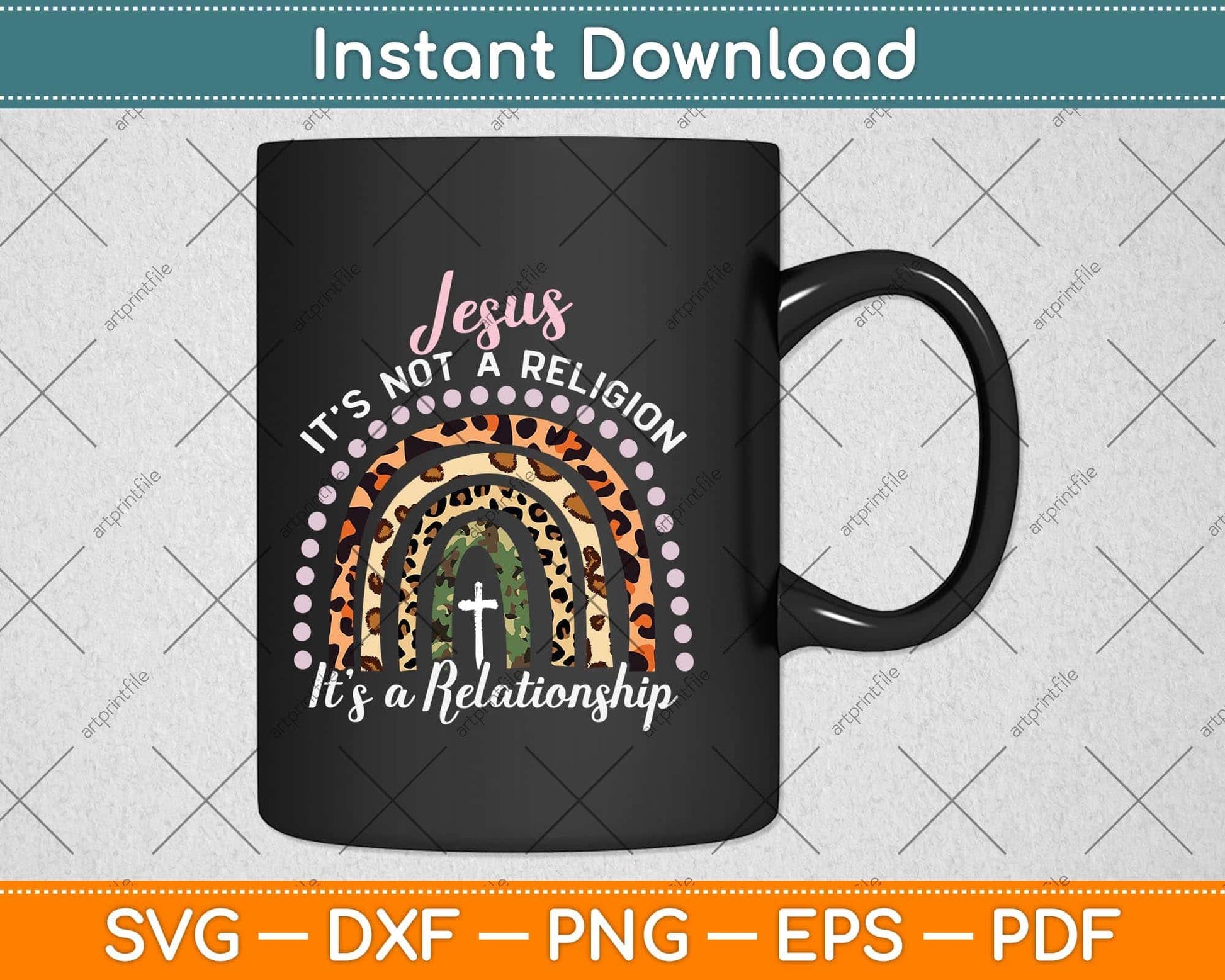 Jesus It's not a Religion It's a Relationship Pink Rainbow Svg Png Dxf Digital Cutting File