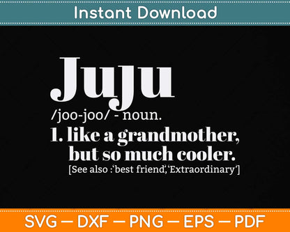 Juju Like Grandmother but So Much Cooler Svg Png Dxf Digital Cutting File