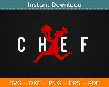 Jumping Chef Knife Logo I Funny Restaurant Chef Svg Design Cricut Cutting Files