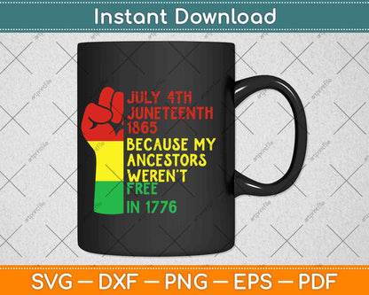 Juneteenth My Ancestors Free Black African Flag Svg Png Dxf Digital Cutting File