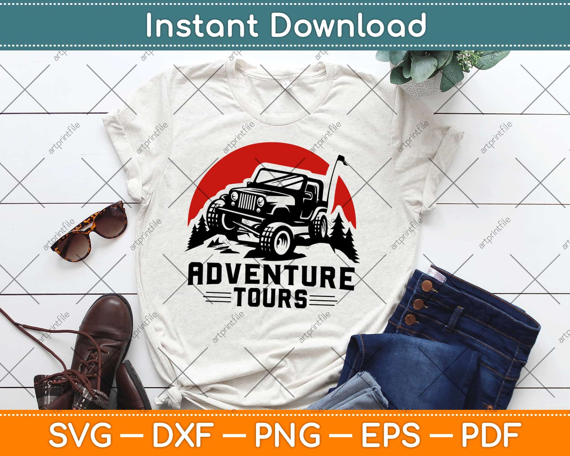 Jurassic Park Adventure Tours Safari Jeep Svg Design Cricut Printable Cutting Files