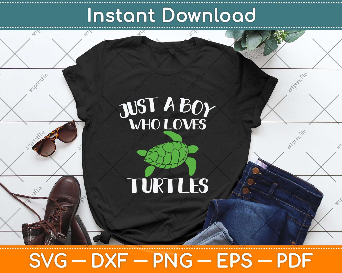 Just A Boy Who Loves Sea Turtles Ocean Animal Svg Png Dxf Digital Cutting File