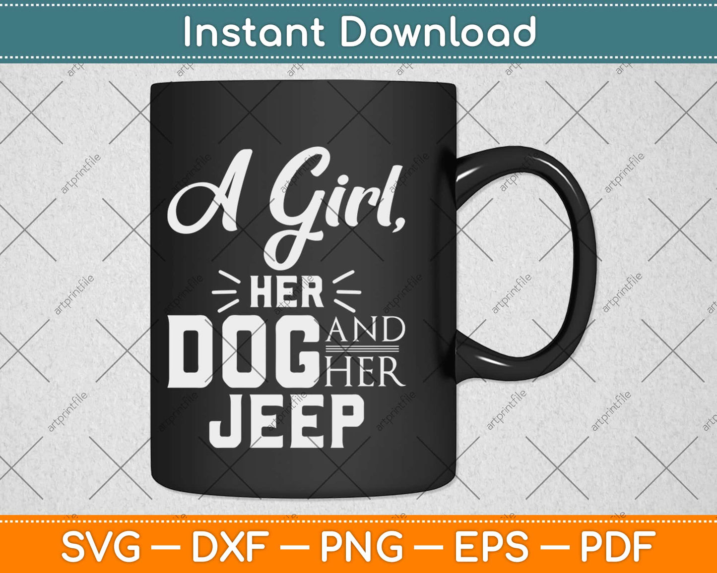 Just a Girl In Love With Her Dog and Her Jeep Svg Design Cricut Printable Cutting File