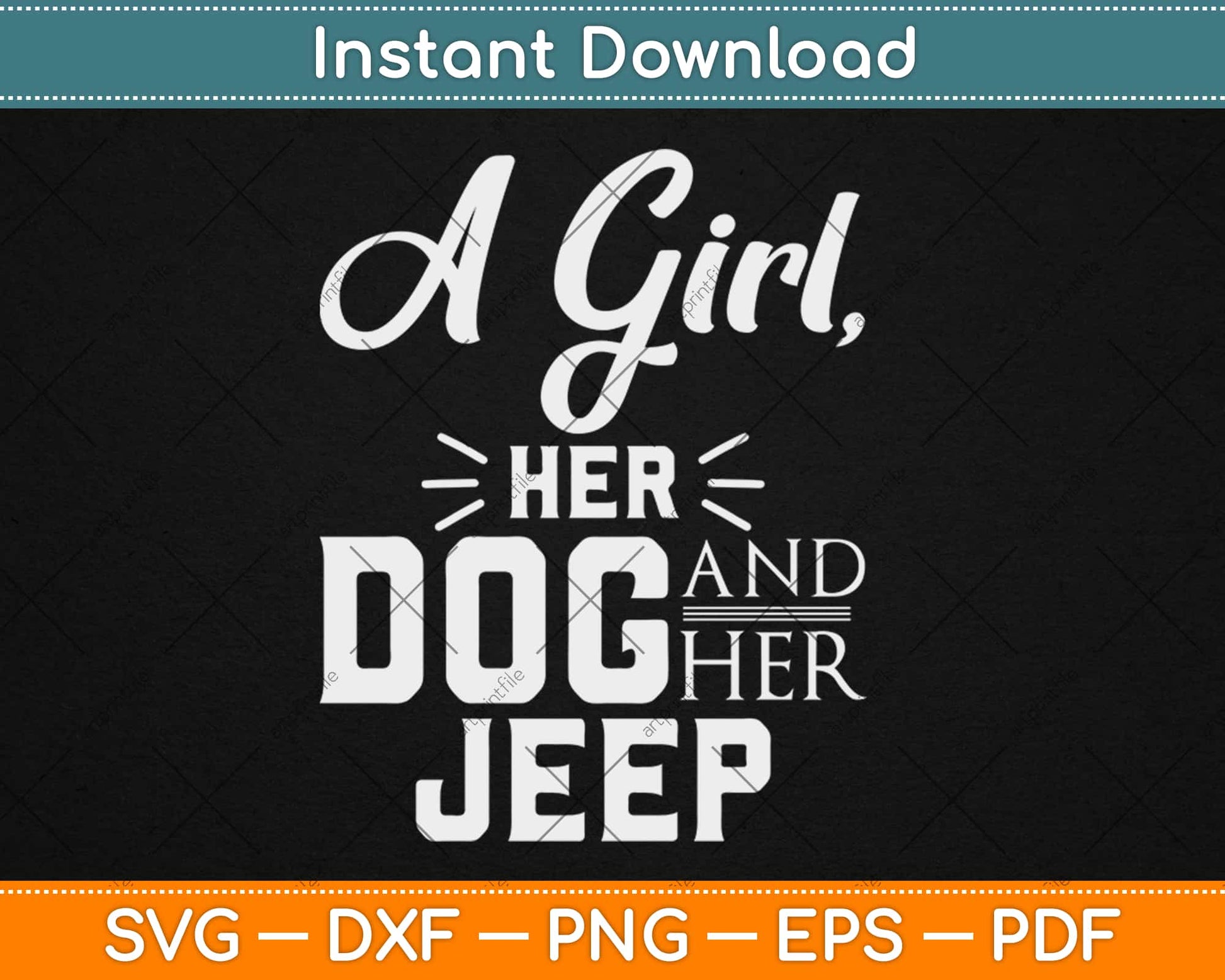 Just a Girl In Love With Her Dog and Her Jeep Svg Design Cricut Printable Cutting File