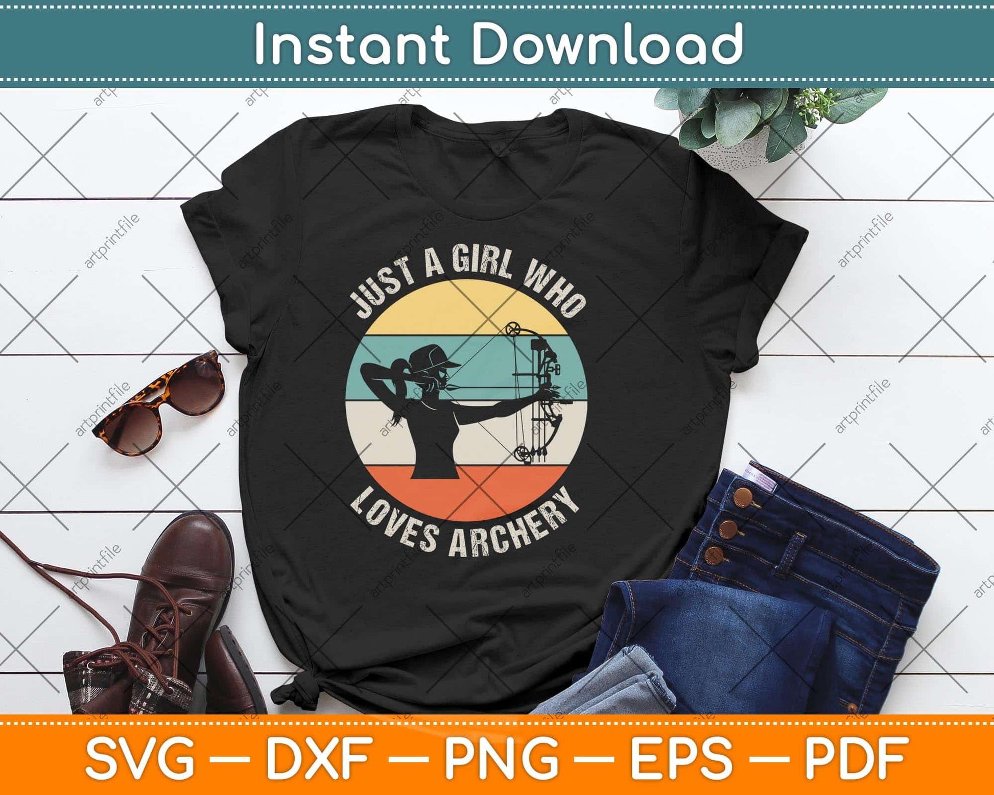 Just A Girl Who Loves Archery Svg Png Dxf Digital Cutting File