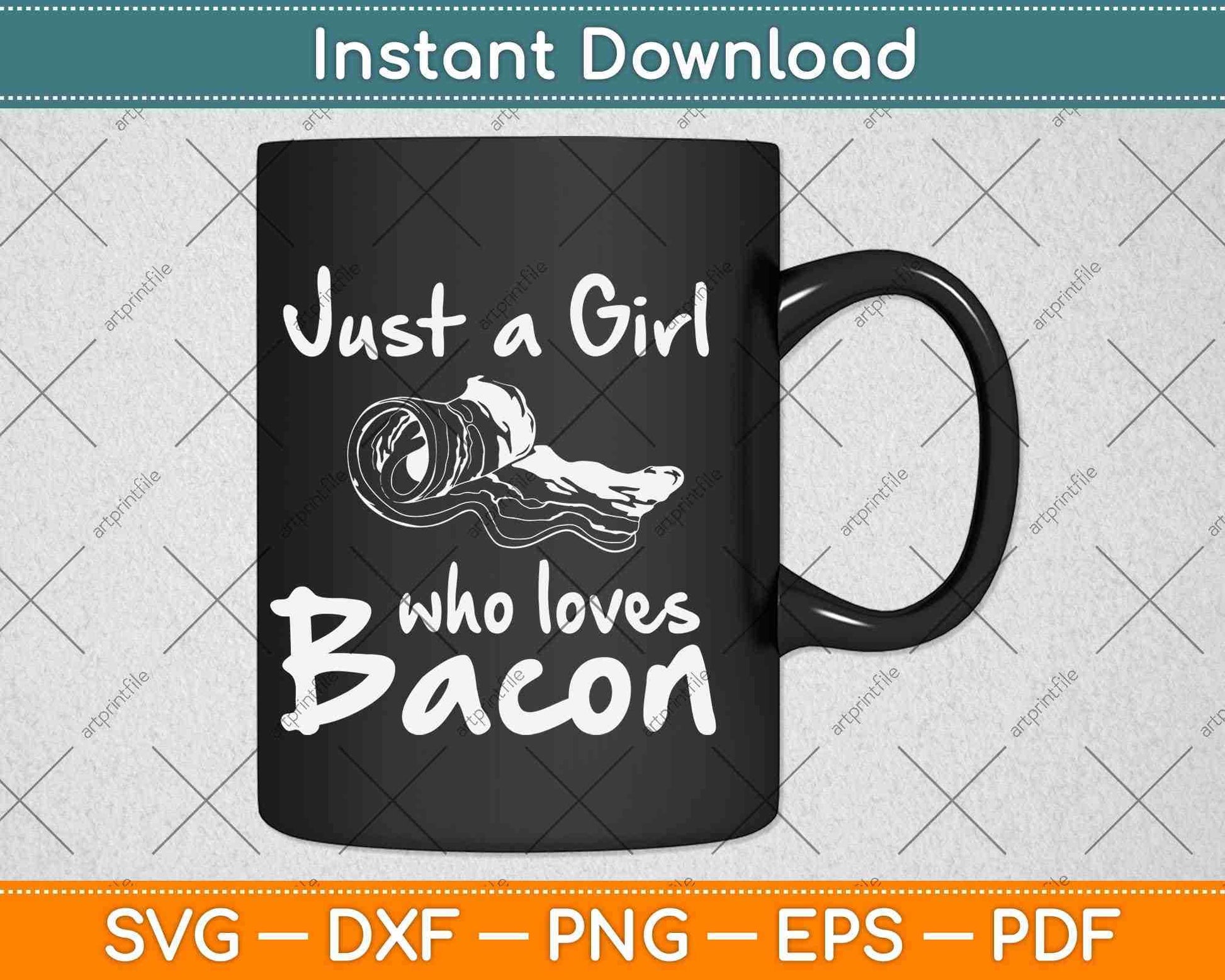 Just a Girl Who Loves Bacon Funny Keto Ketogenic Diet Foodie Svg Design