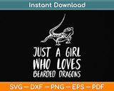 Just a Girl Who Loves Bearded Dragons Lizard Reptile Svg Png Dxf Digital Cutting File