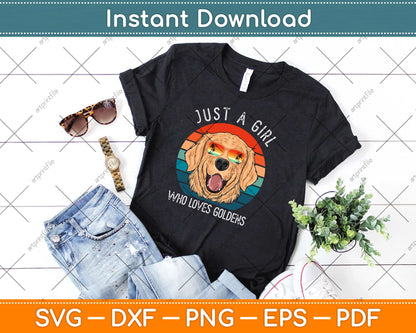 Just a Girl Who Loves Golden Retrievers Dog Svg Design Cricut Printable Cutting Files