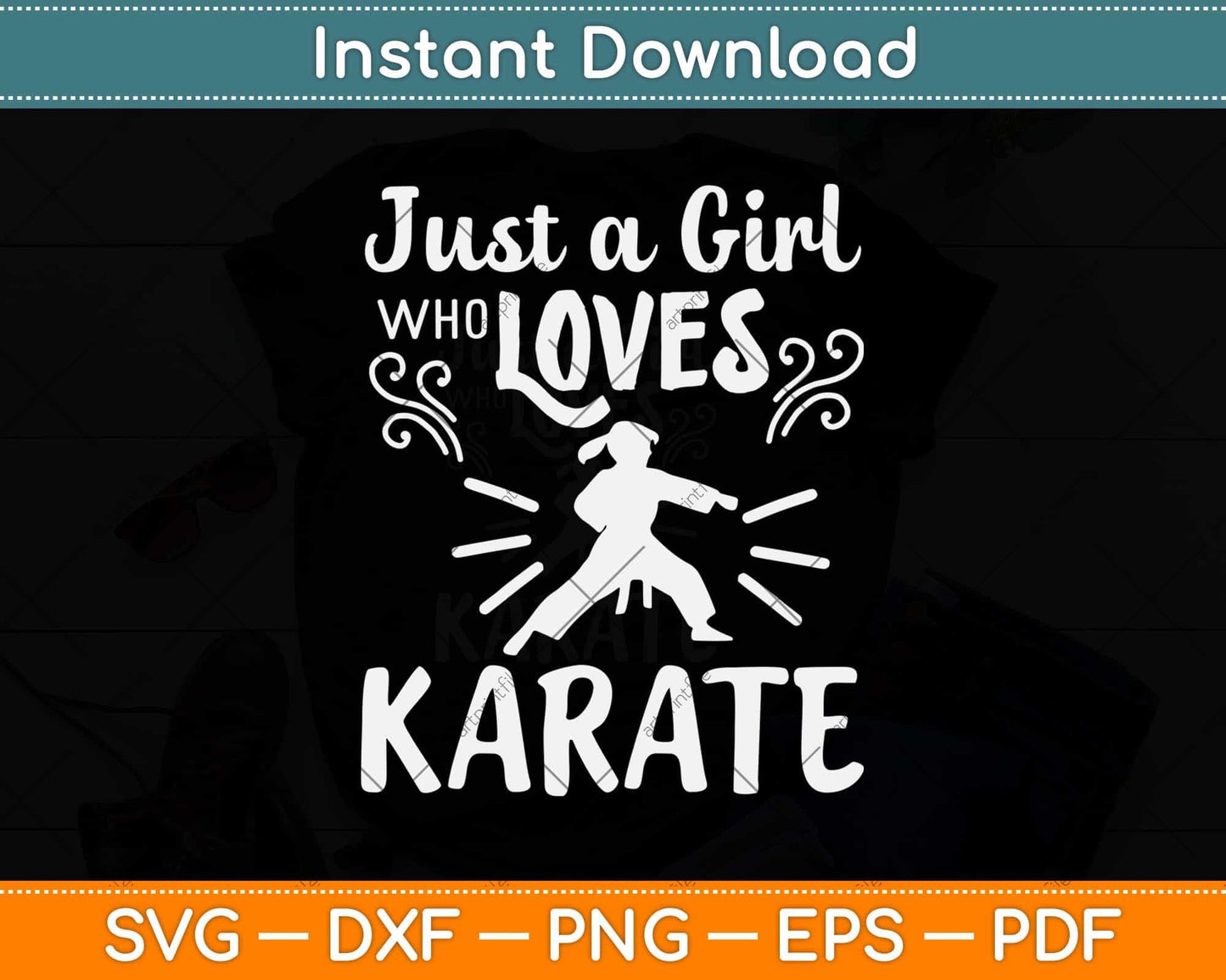 Just a Girl Who Loves Karate Svg Design Cricut Printable Cutting Files