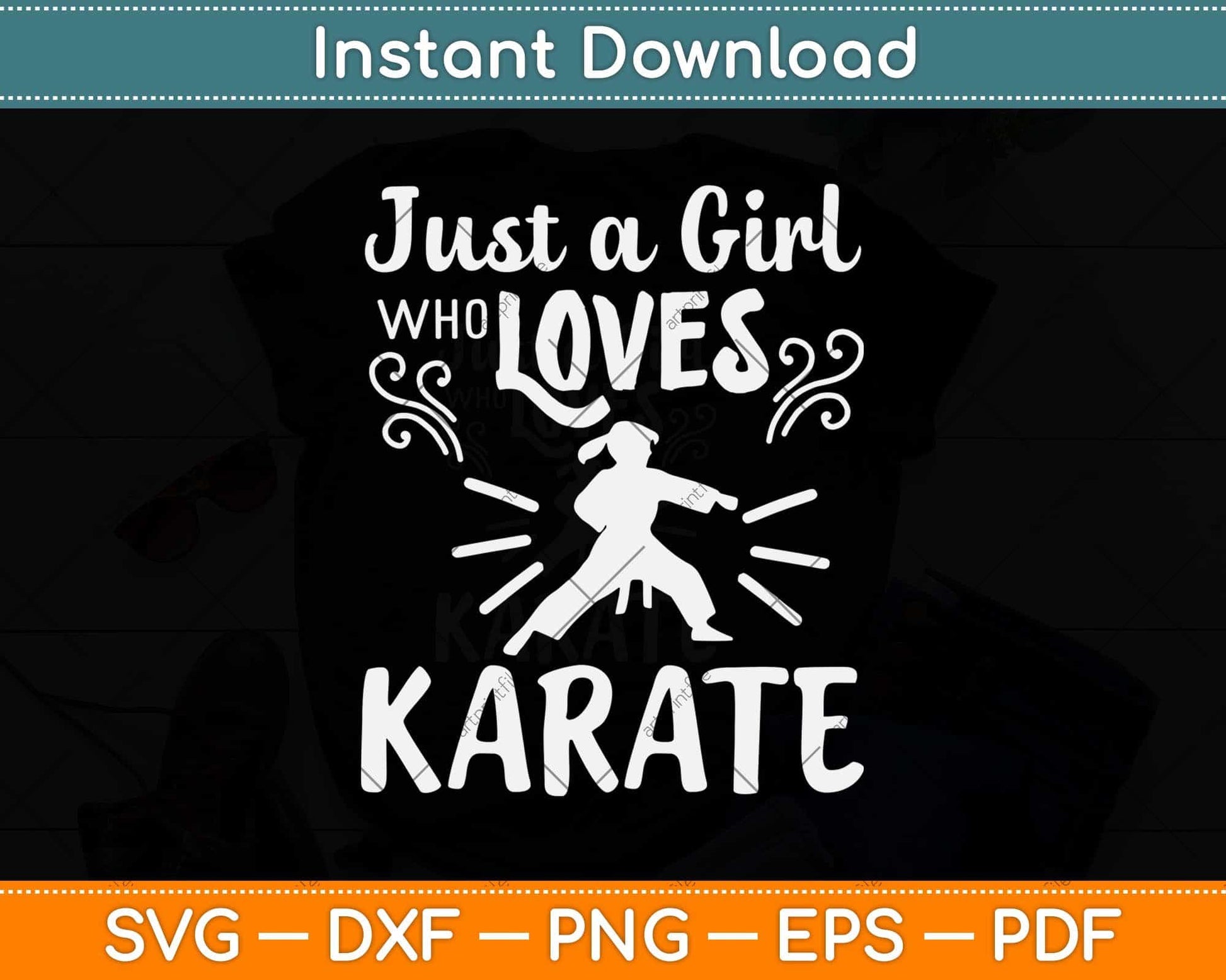 Just a Girl Who Loves Karate Svg Design Cricut Printable Cutting Files