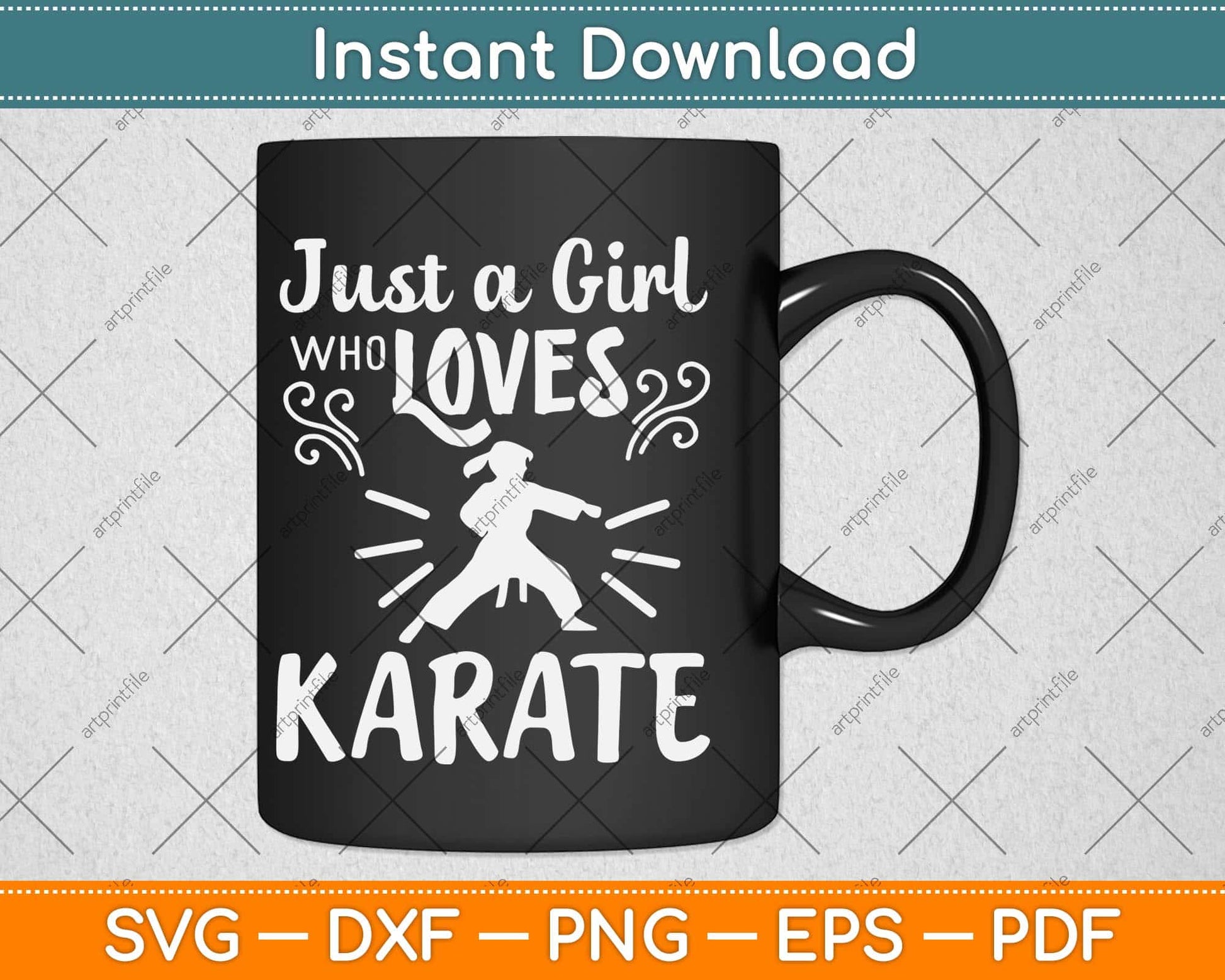 Just a Girl Who Loves Karate Svg Design Cricut Printable Cutting Files