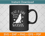 Just A Girl Who Loves Wolves Svg Png Dxf Digital Cutting File