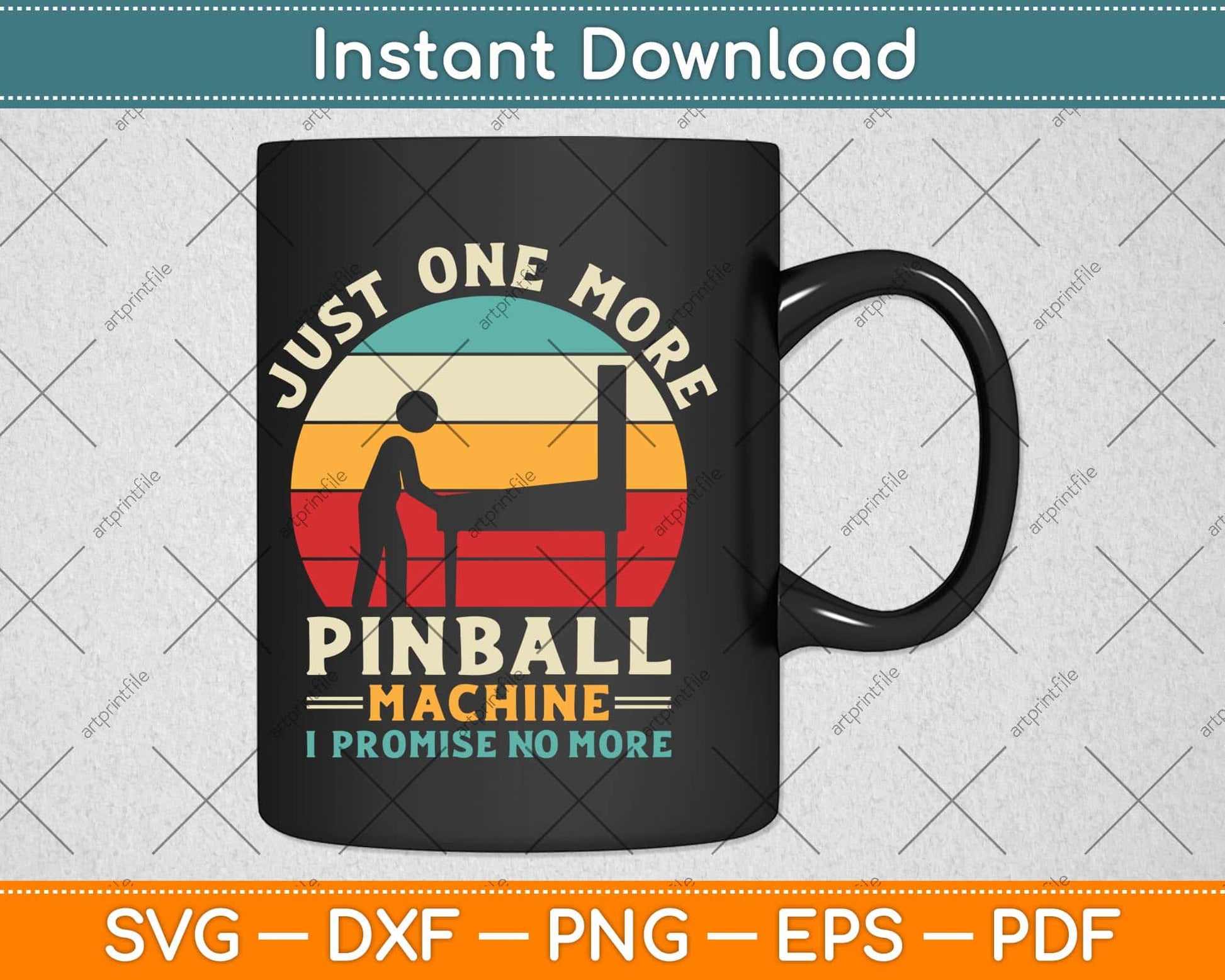 Just One More Pinball Machine Svg Png Dxf Digital Cutting File