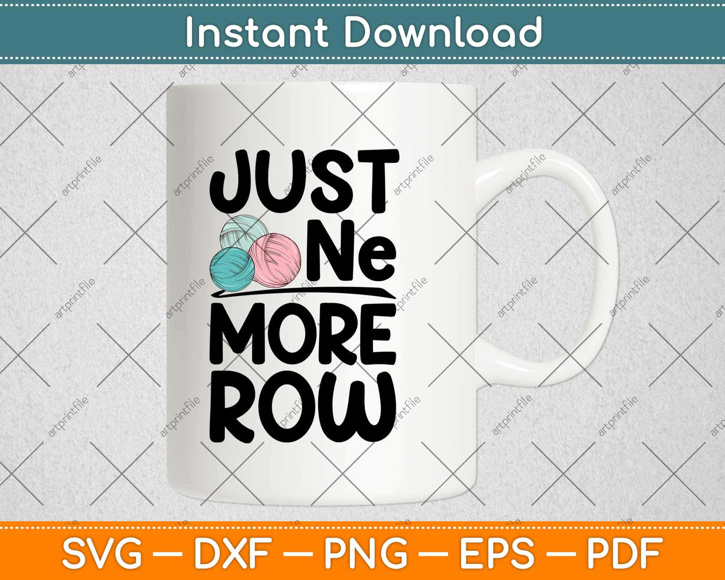Just One More Row Funny Crochet Crocheting Yarn Svg Design