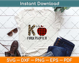 K Is For Kindergarten Teacher Leopard Buffalo Plaid Svg Png Dxf Digital Cutting File
