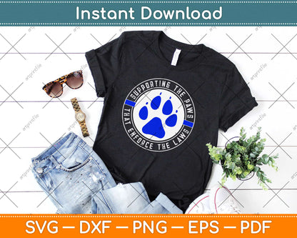 K9 Police Officer Support Law Enforcement Svg Design Cricut Printable Cutting Files