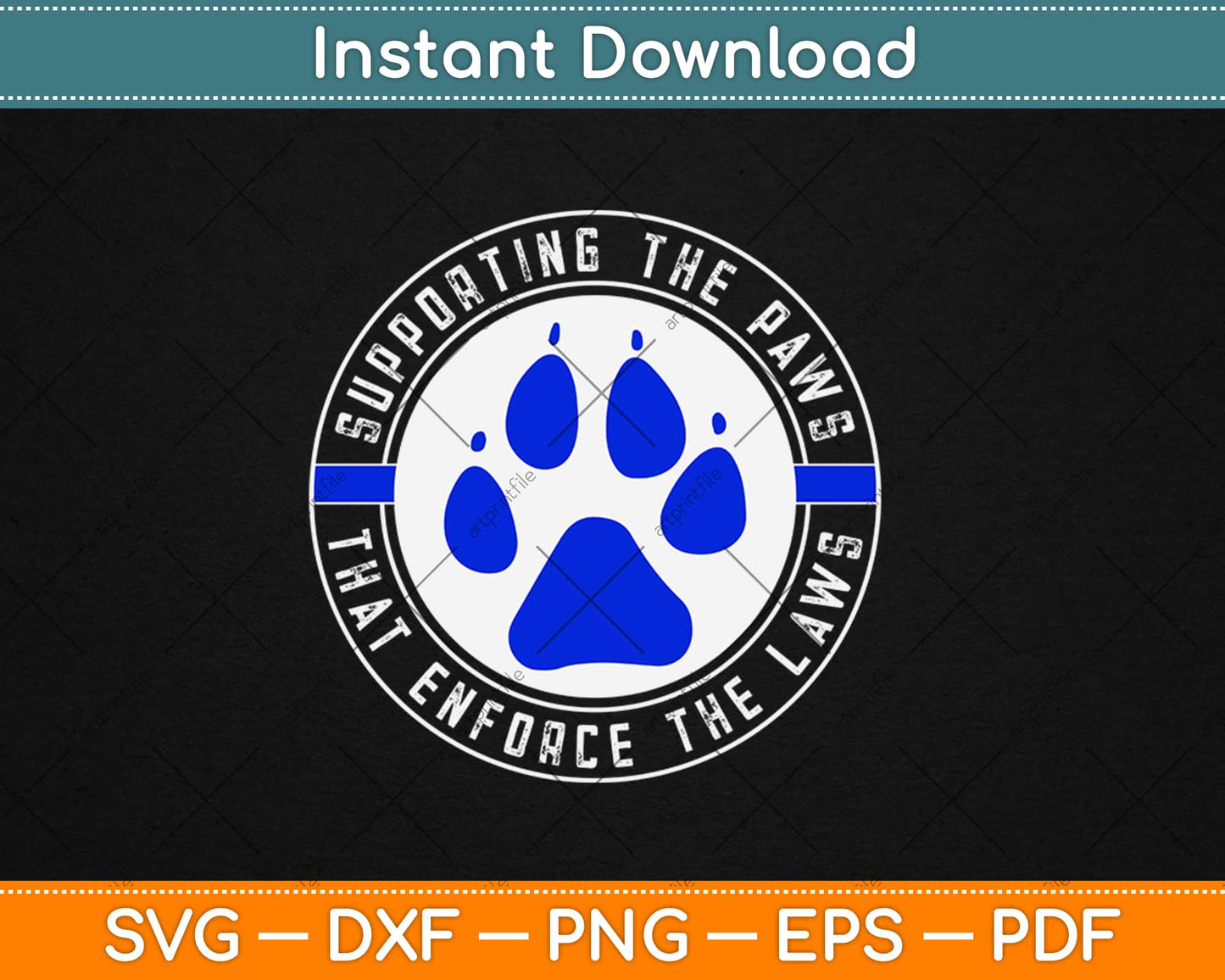 K9 Police Officer Support Law Enforcement Svg Design Cricut Printable Cutting Files