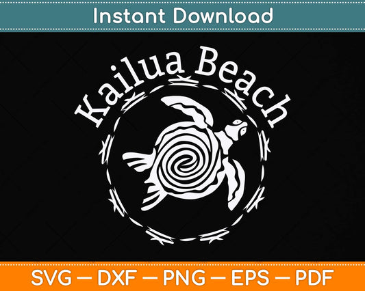 Kailua Beach Vintage Tribal Turtle Svg Png Dxf Digital Cutting File