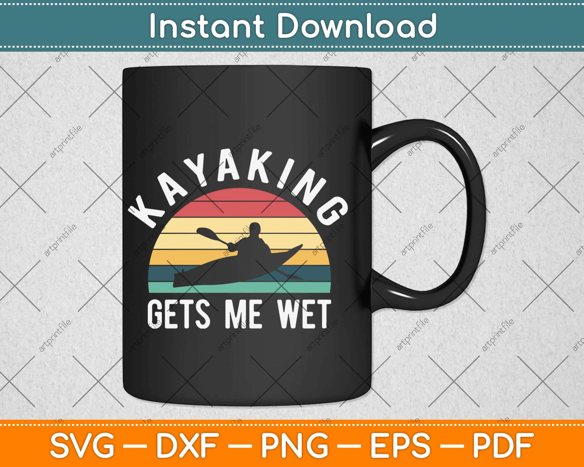 Kayaking Gets Me Wet Funny Kayak Christmas & Birthday Svg Design Cricut Cut File