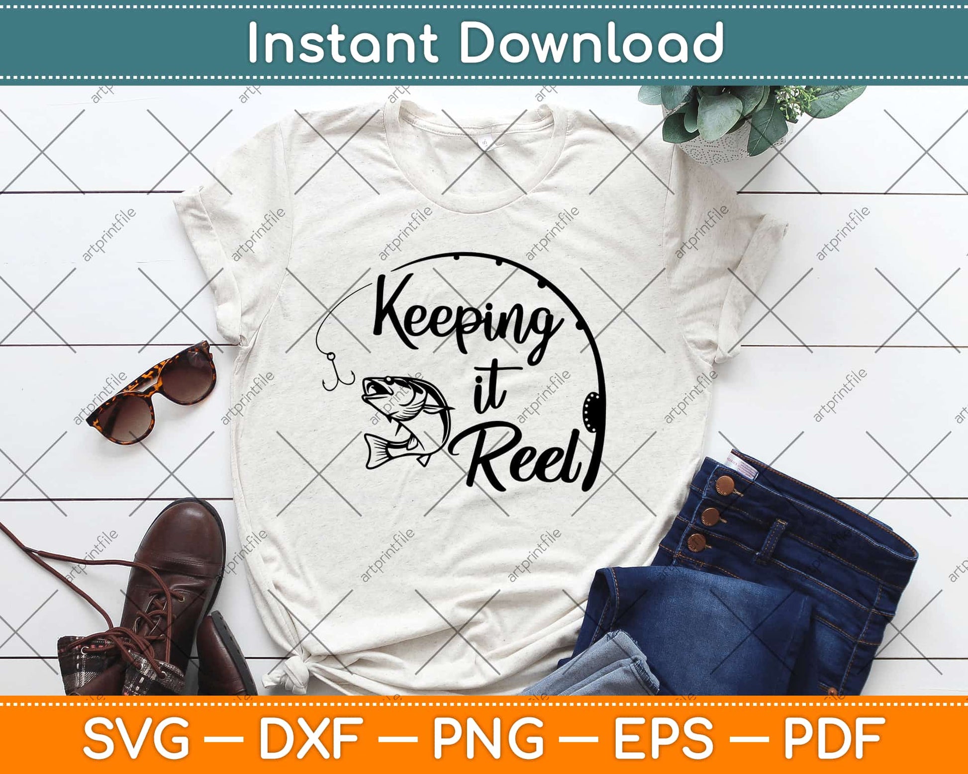 Keepin It Reel Funny Cool Fishing Svg Design Cricut Printable Cutting Files