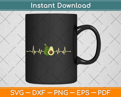 Keto Heartbeat Avocado Lover Ketogenic Diet Avocado Svg Png Dxf Cutting File