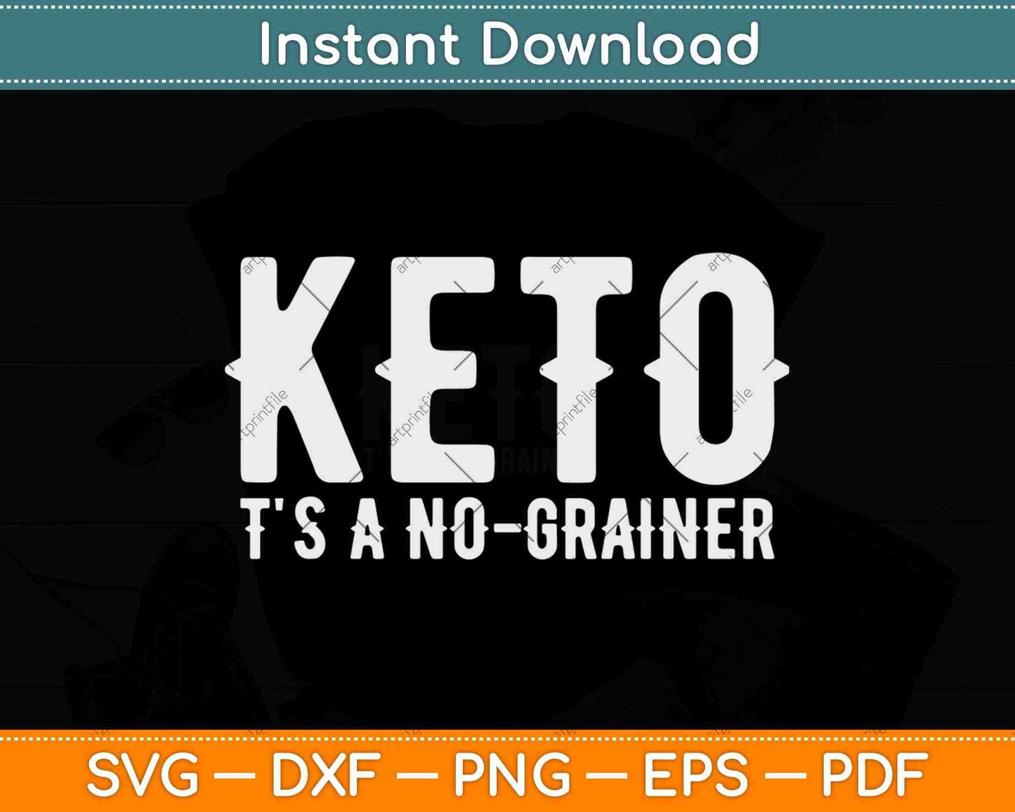 Keto It's A No-Grainer Ketogenic Funny Keto Diet Svg Design
