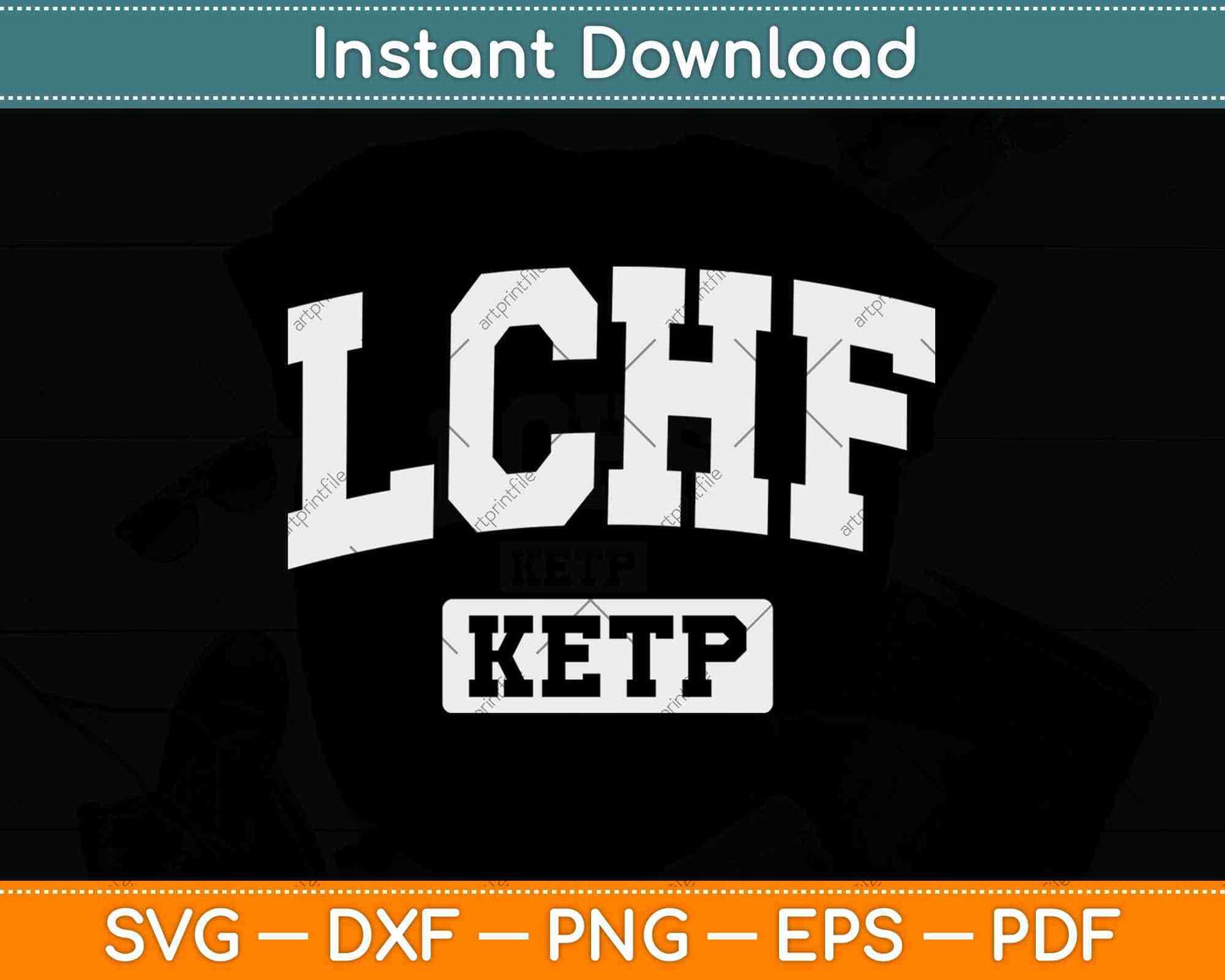 Keto LCHF Low Carb High Fat Diet Ketogenic Svg Png Dxf Cutting File