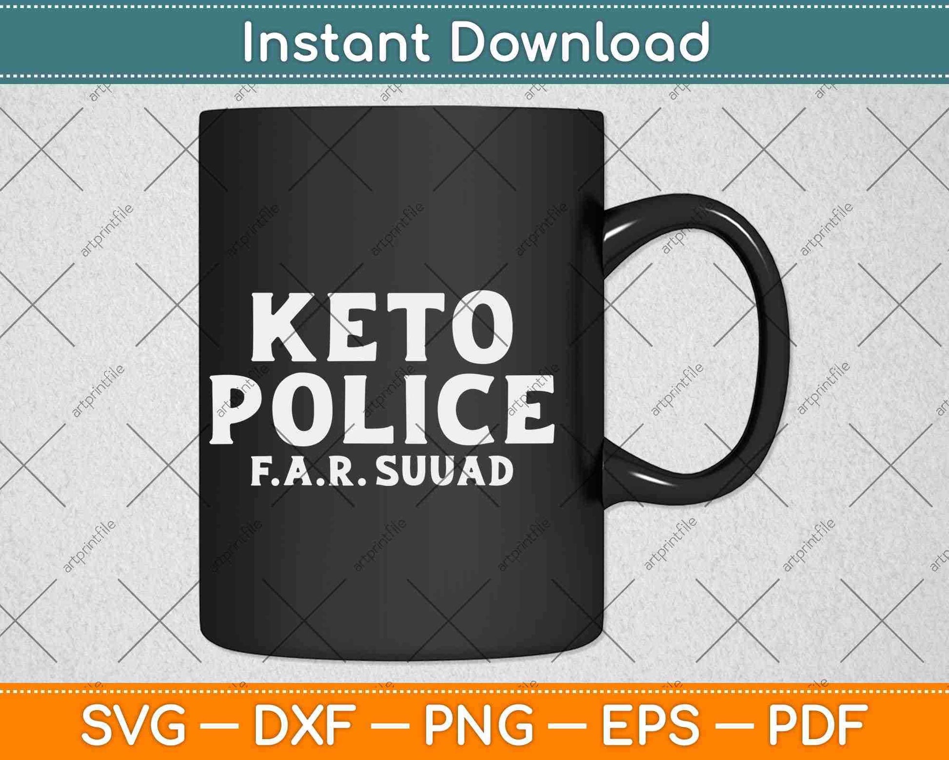 Keto Police Health Officer Vegan Fitness Diet Life Svg Png Dxf Digital Cutting Files