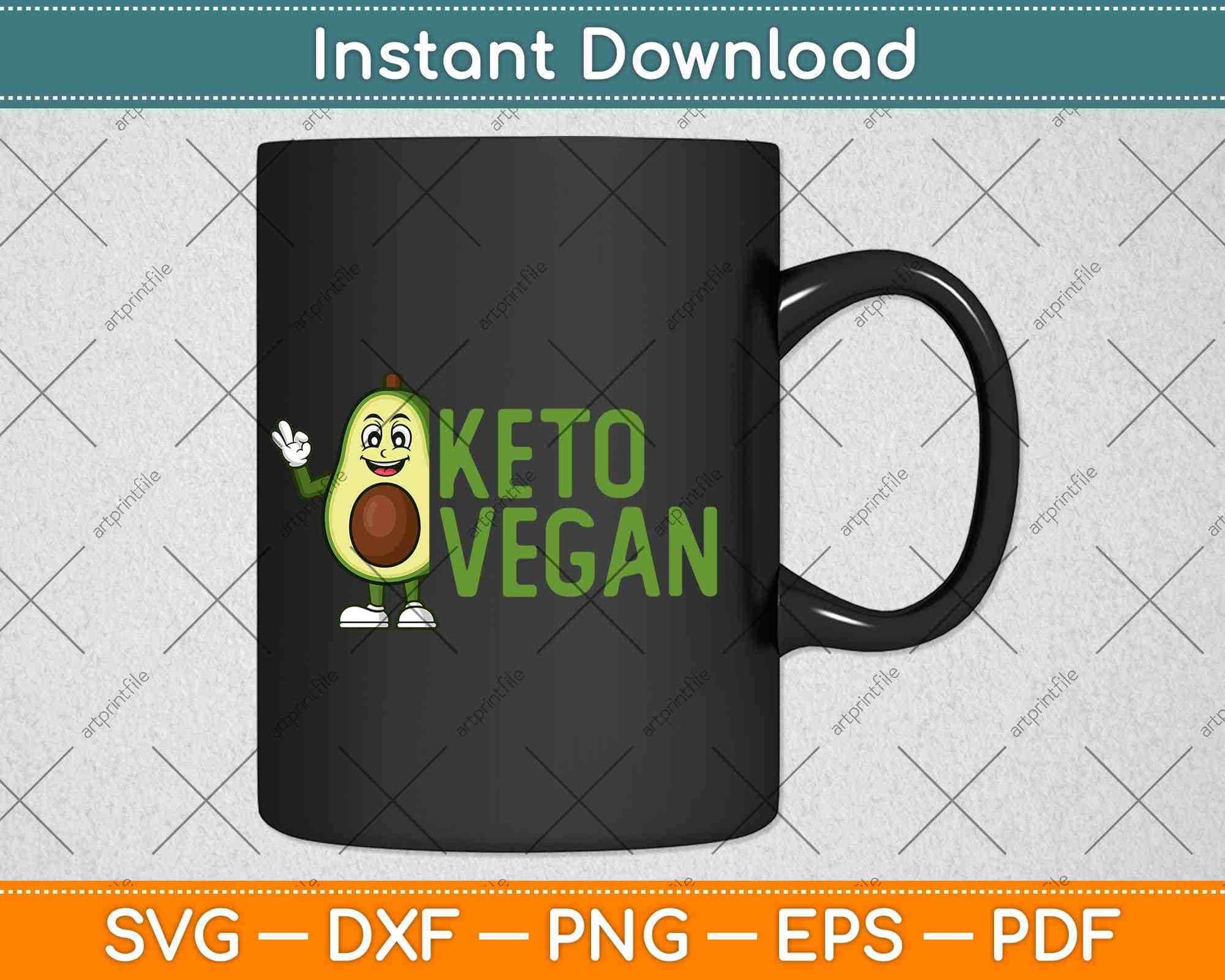 Keto Vegan Avocado Lover Low Carb Plant Based Diet Saying Svg Png Dxf File