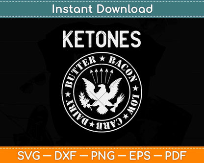 Ketones Butter Bacon Low Carb Dairy Keto Diet Svg Design