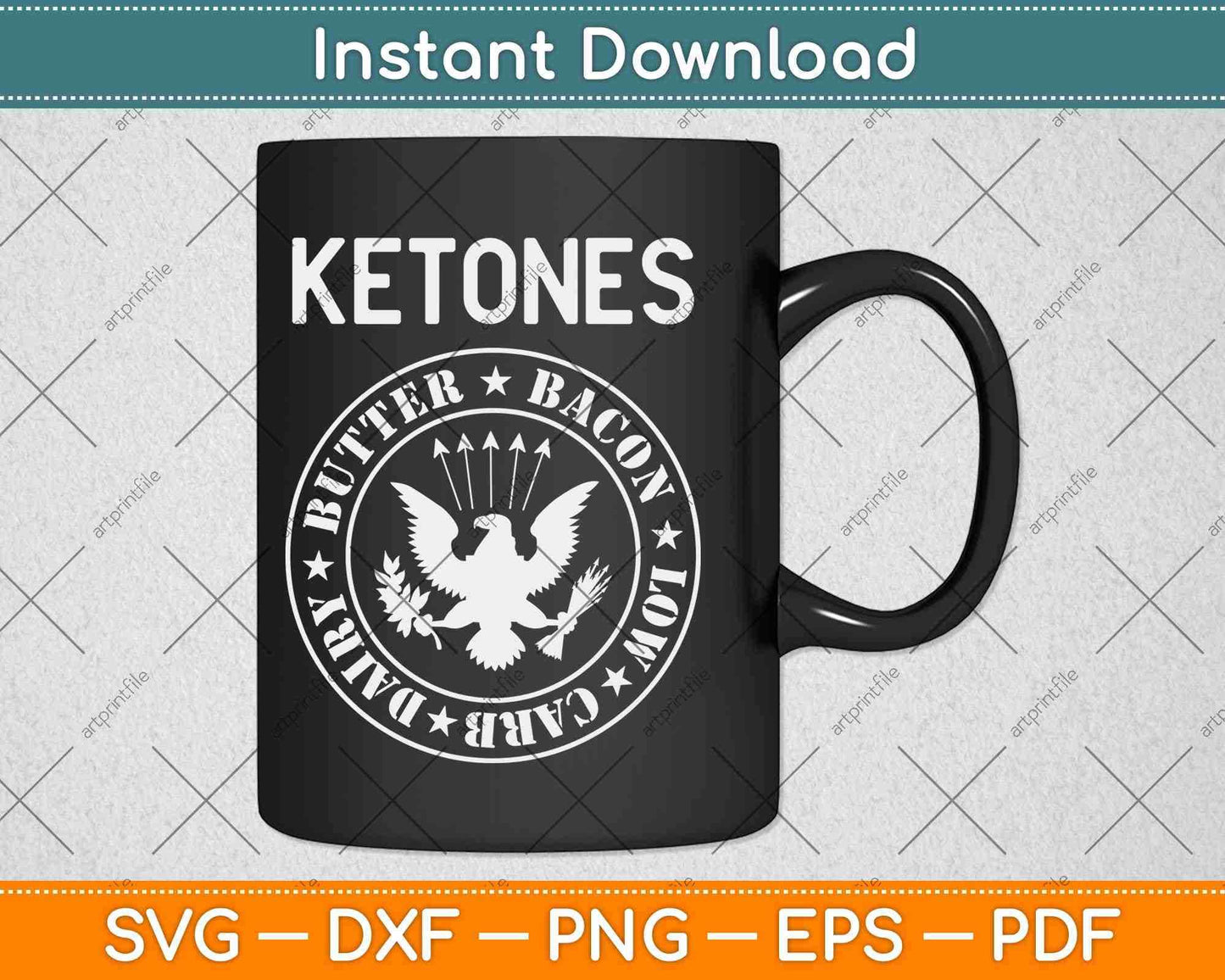 Ketones Butter Bacon Low Carb Dairy Keto Diet Svg Design