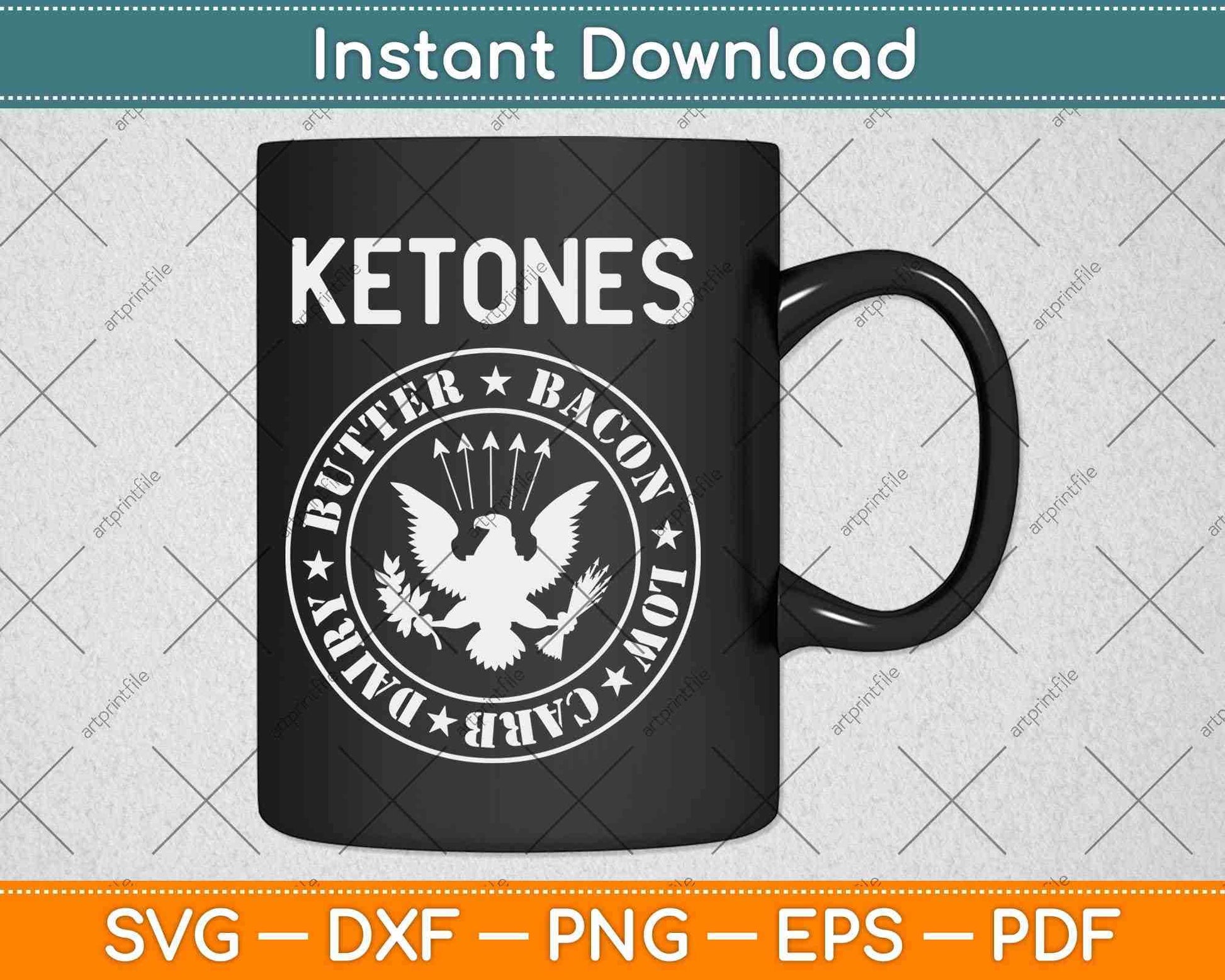 Ketones Butter Bacon Low Carb Dairy Keto Diet Svg Design