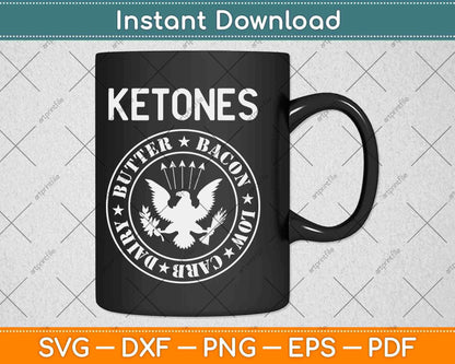 Ketones Butter Bacon Low Carb Dairy Keto Diet Svg Design